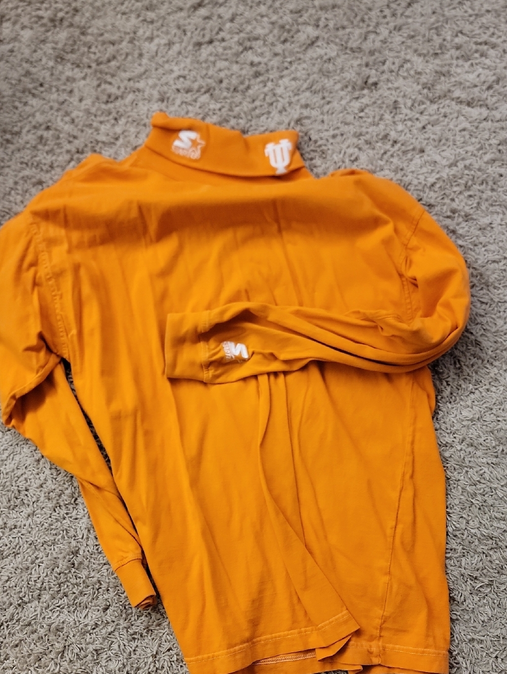 Orange Long Sleeve Pullover with White Logos